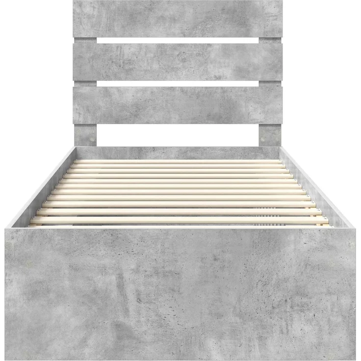 vidaXL Bettrahmen Beton Grau 100 x 200 cm Massives Kiefernholz 3411779 – Bild 6