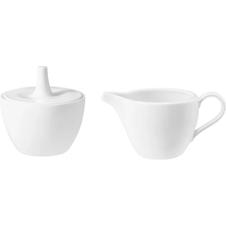 Seltmann Weiden Milchkännchen Seltmann Weiden Beat weiß Zuckerdose + Milchkännchen 2 tlg. Set, (Spar-Set)