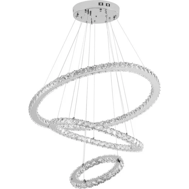 FIVMEN LED Deckenleuchte Pendelleuchten 48W/72W/96W Hängelampe Kronleuchter Dimmbar, LED fest integriert, Kristall Hängeleuchte 2 Ringe/3 Ringe – Bild 5