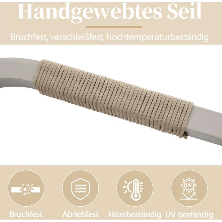 Merax Gartenmöbel-Set 5-tlg, Gartenlounge-Set mit 3-Sitzer-Sofa, 2-Sitzer-Sofa, 2 Sessel und 1 Couchtische, Terassenmöbelset 7 Sitzer, Beige – Bild 7