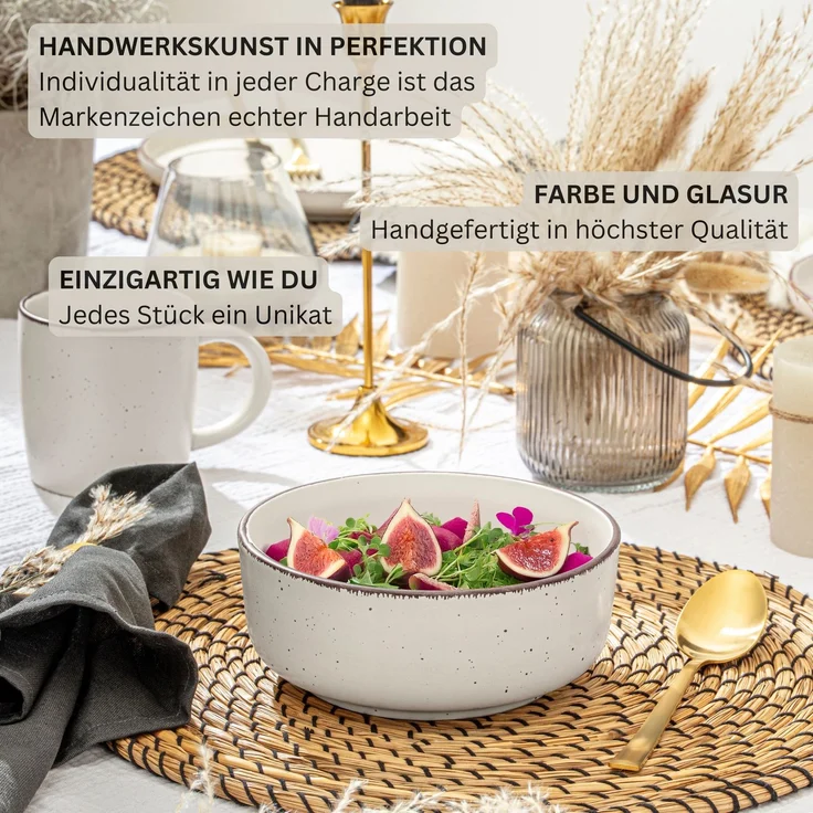 SÄNGER Steingut Schalen Bombay Ivory 4 teilig – Bild 5