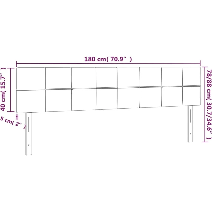 vidaXL Kopfteile 2 Stk. Schwarz 90x5x78/88 cm Stoff 346076 – Bild 8