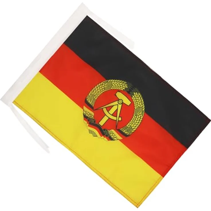 AZ FLAG Flagge DEUTSCHE DEMOKRATISCHE Republik 45x30cm mit Kordel - DDR Fahne 30 x 45 cm - flaggen Top Qualität – Bild 2