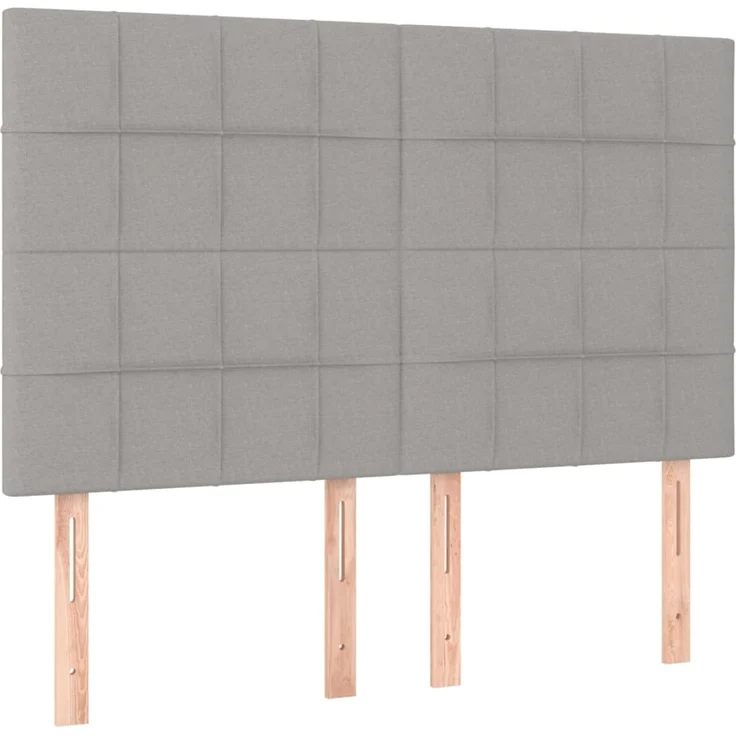 vidaXL Kopfteile 4 Stk. Hellgrau 72x5x78/88 cm Stoff 3116330 – Bild 2