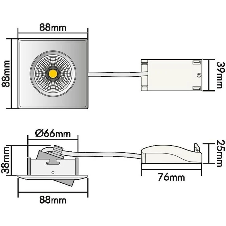 LED Einbauleuchte 5068 ECO DOB weiß-matt 6W 830 38° dim C - ØxH: 88x38mm - WEISS-MATT - 6W - WEISS-MATT - 3000K - Nobile AG – Bild 5