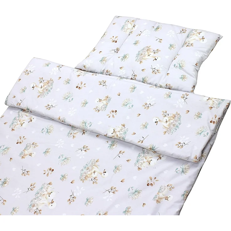 TupTam Kinderbettdecke-Set, Ganzjahresdecke, 2tlg., 1x Bettdecke, 1x Flachkissen, Schwäne Grau, 135x100 cm – Bild 5