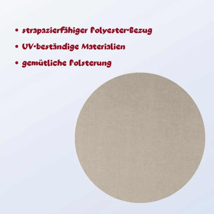 Sun Garden Avantgarde Hochlehner-Auflage Beige 122 x 48 x 5 cm – Bild 3
