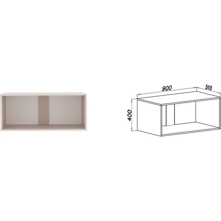 Marmex Möbel Tres Set-Z/N Modularer offener Kleiderschrank, großes, geräumiges Kleiderschrank-Set ohne Türen, Ankleidezimmer Möbel, laminierte Spanplatte, graubeige cashmere 310x246x51 cm – Bild 4