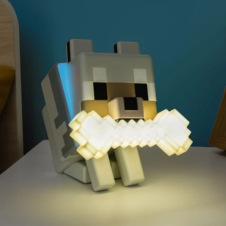 Paladone GloBuddies 3D-Farbwechsel-Licht Wolf aus Minecraft, offiziell lizenziertes LED-Nachtlicht, Tippen zum Ändern der Farbe, Gaming-Fanartikel, batteriebetrieben – Bild 5