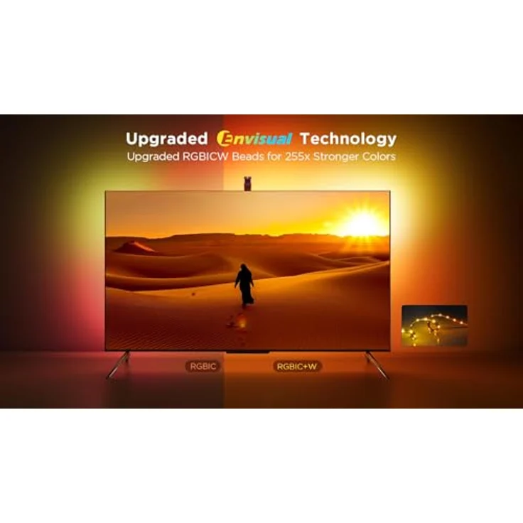 Govee Envisual Led 3 Lite, TV Back Led Strip Ambient Lighting mit Farbensynchronisation, kompatibel mit 75-85 Zoll Fernsehern – Bild 2