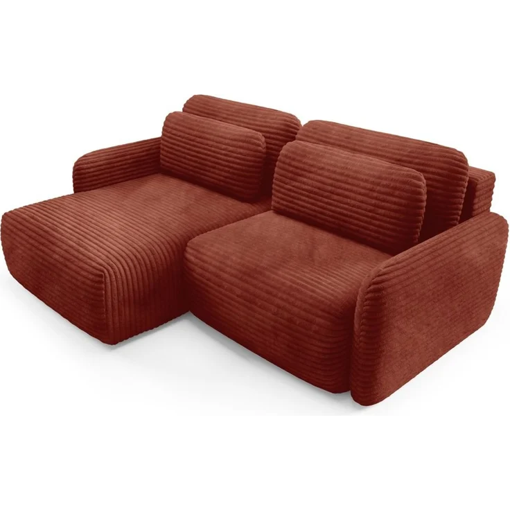 Ecksofa Schlafsofa Sofa SIMONE in Stoff Ambience Rostbraun Ottomane Links – Bild 2