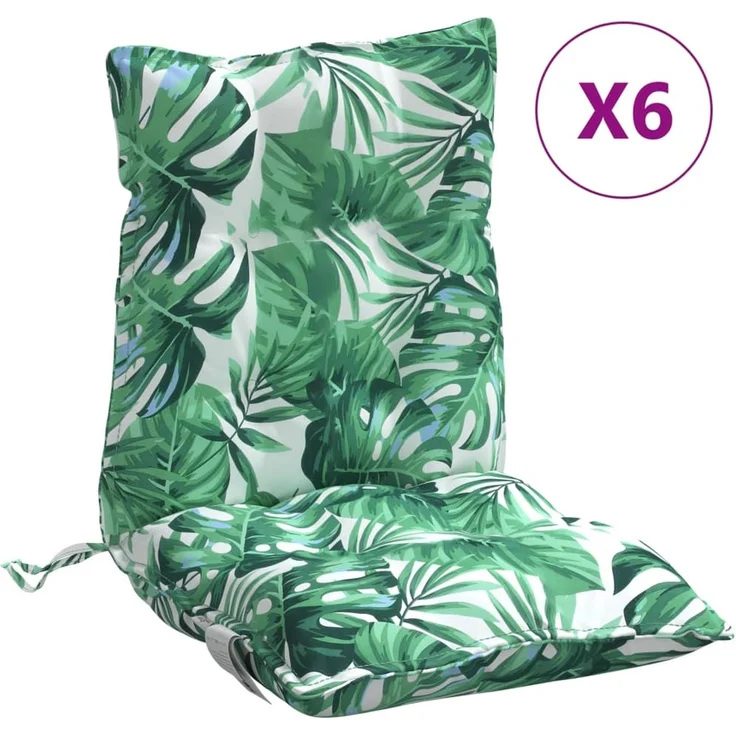 vidaXL Niedriglehner-Auflagen 6 Stk. Blattmuster Oxford-Gewebe 377709 – Bild 2
