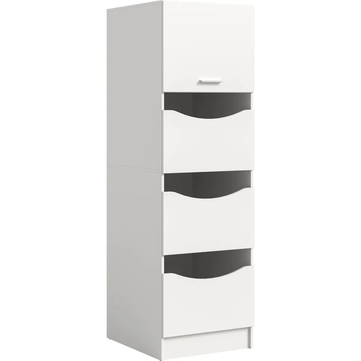 Wäscheschrank (B/H/T: 50x195x62 cm) in weiß Nachbildung – Bild 1
