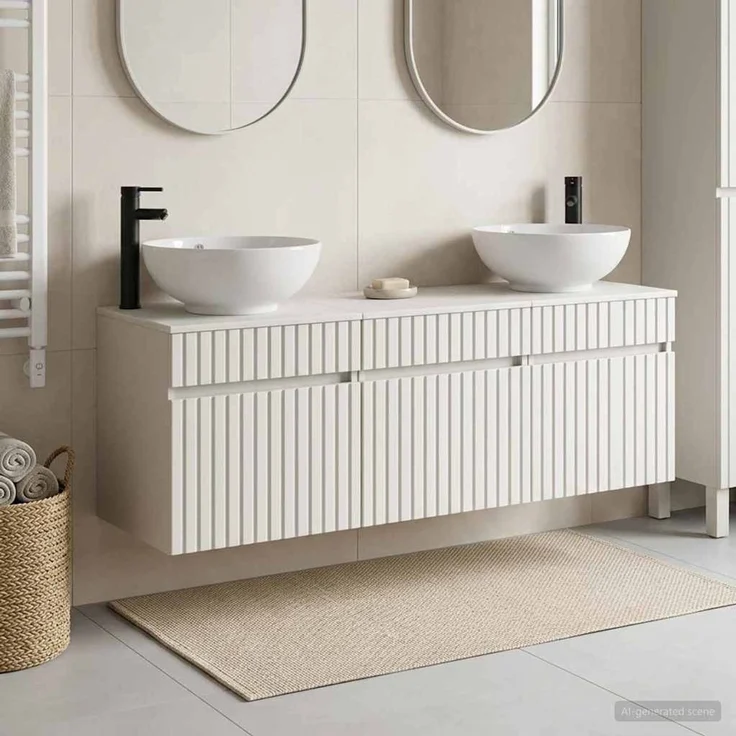 vidaXL Badezimmerschrank-Set 3 stk. Weiß 157 x 44,5 x 80 cm 3405757 – Bild 1