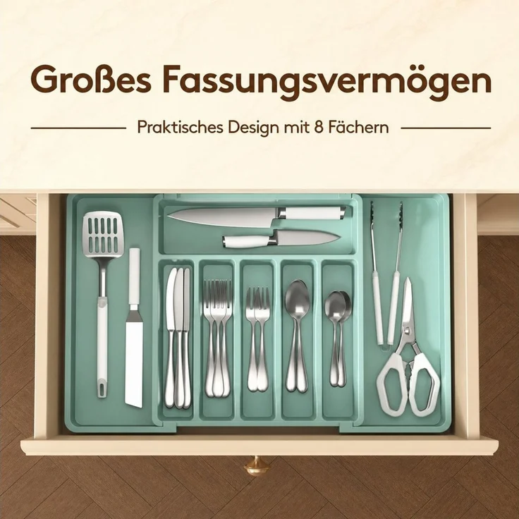 Lifewit Besteckeinsatz Besteckkasten für Schubladen, Verstellbarer Besteckhalter (1 St) – Bild 3