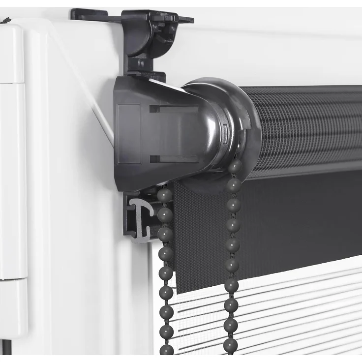 Doppelrollo Klemmfix ohne Bohren, Sonello, blickdicht, 40x210 cm Anthrazit Easyfix Duo Rollo, Rollos für Fenster und Tür, Lichtschutz, Blickdicht, Jalousie freihängend mit Klemmträger, Seitenzugrollo, einfache Montage, in verschiedenen Farben und Gr... – Bild 2