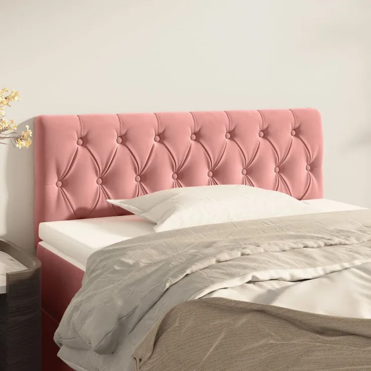 vidaXL Kopfteil Rosa 90 x 7 x 78/88 cm Samt