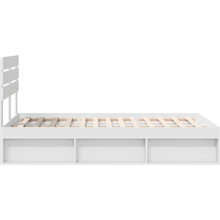 vidaXL Bettrahmen mit Kopfteil Weiß 120 x 200 cm Massives Kiefernholz 3411431 – Bild 7