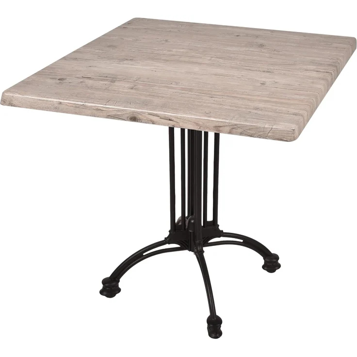 Bistrotisch JELENA 80x80cm Qudratisch Hellbraun Holz | Cafétisch Bartisch Gartentisch Outdoor-Esstisch – Bild 1