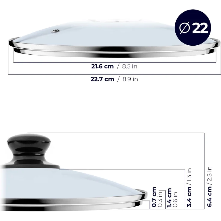 KADAX Glasdeckel 22 cm Universaldeckel – Bild 4