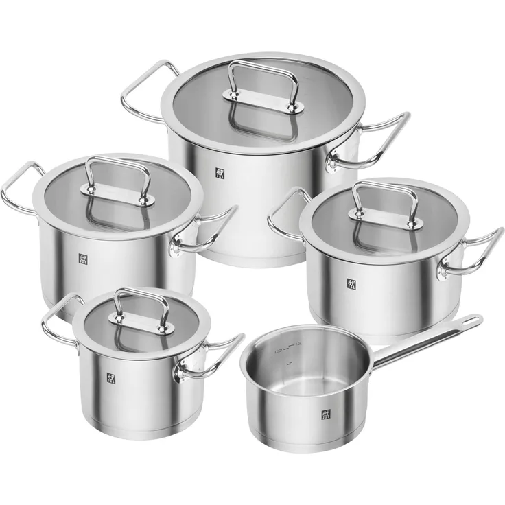 Zwilling Kochtopfset, 5-tlg rund 18/10 Edelstahl Pro 65120-005-0