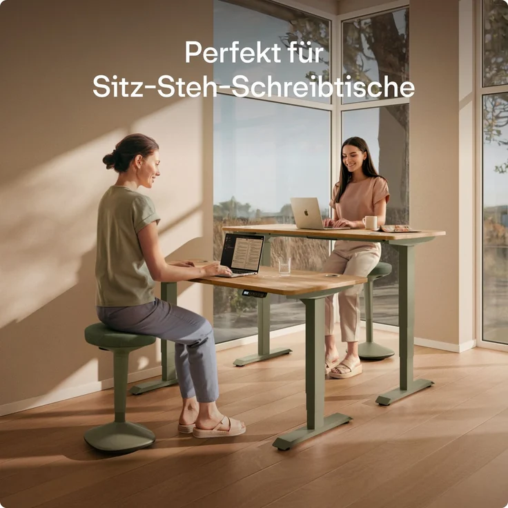 Ergonomischer Balancehocker Desktronic – Höhenverstellbarer Stehhocker für Homeoffice & Stehschreibtisch, Aktivsitz-Hocker mit Wippfunktion, rutschfester Standfuß – Grün – Bild 6