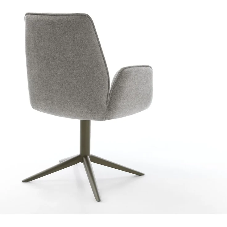 Drehstuhl Zoa-Flex Strukturstoff Soft Grau Fußkreuz Effektfinish Titan 360° drehbar Wippfunktion Taschenfederkern – Bild 5