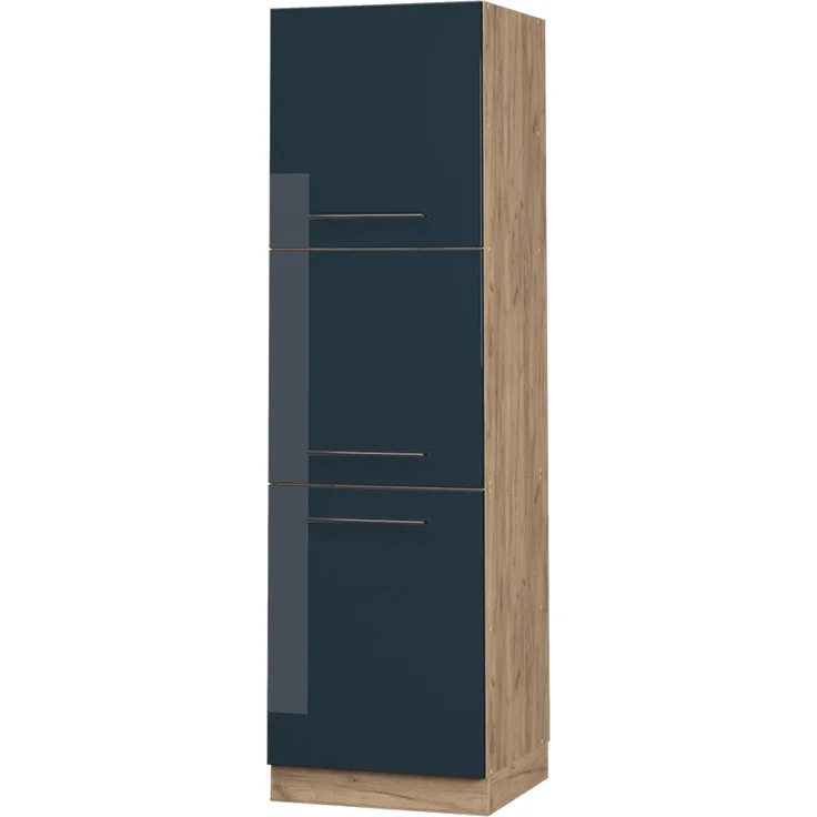 Herdumbauschrank Fame-Line Dunkelblau Hochglanz 60 cm Vicco – Bild 1