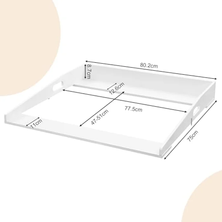 WOLTU Wickelaufsatz universal, Wickeltischaufsatz für Kommode mit Tiefe 47-51cm und Breite ab 80 cm, Wickeltischaufsatz, mit Seitenwänden, 80 x 10 x 75 cm, Weiß – Bild 4