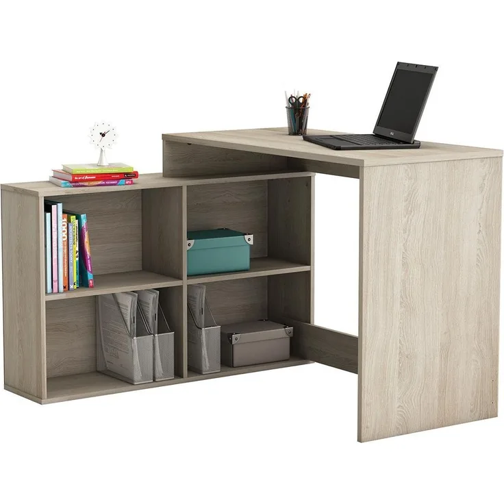 Eckschreibtisch >Dewirovo< in Sonoma-Eiche - 111.9x76.7x100.7cm (BxHxT)