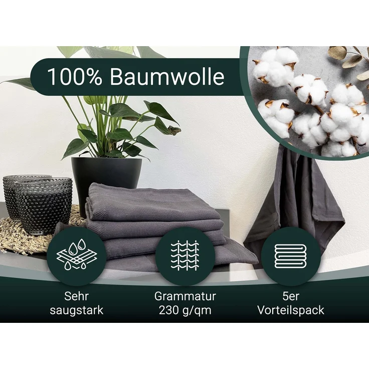 ZOLLNER Geschirrtuch, (5-tlg), 100% Baumwolle – Bild 2