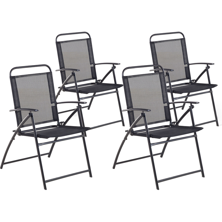 Gartenstuhl 4er Set LIVO Metall Schwarz