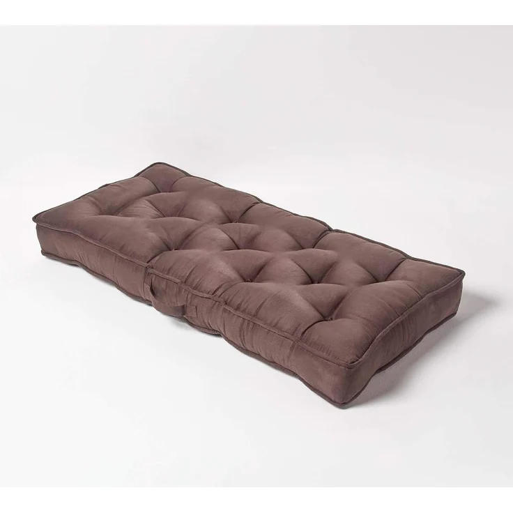 Homescapes Sitzkissen Sofa-Auflage 100 x 48 cm mit Veloursbezug – dickes Sitzkissen braun – Bild 2