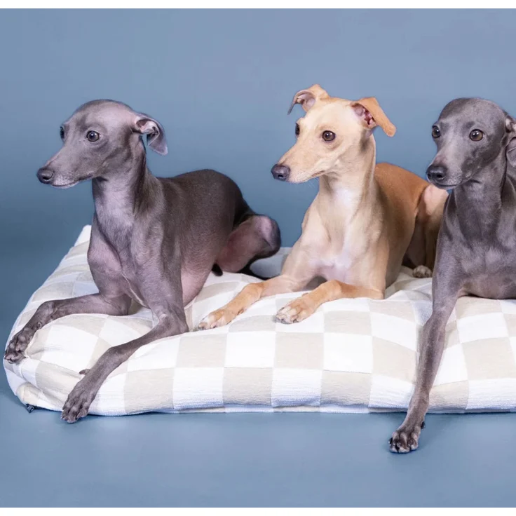 PAIKKA Hundematratze kariert beige, Maße: 85 cm x 55 cm – Bild 3