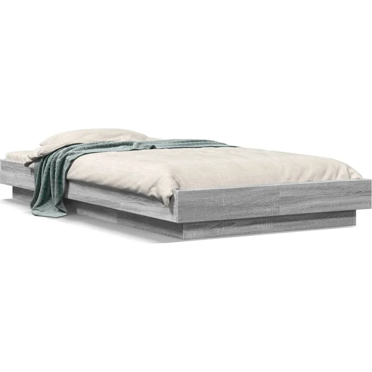 vidaXL Bettgestell Grau Sonoma 90x200 cm Holzwerkstoff 3281215 – Bild 2
