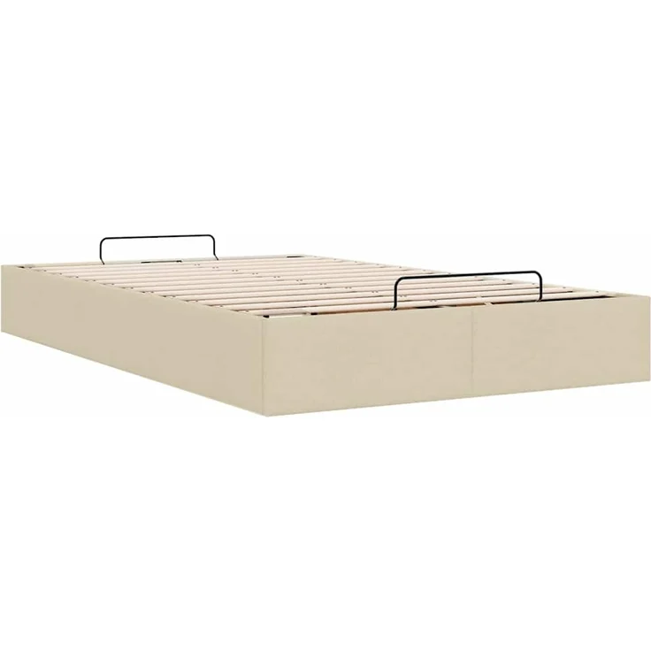 vidaXL Ottoman-Bett ohne Matratze Creme 120x190 cm Stoff 3310866 – Bild 8