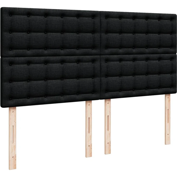 vidaXL Boxspringbett mit Matratze Schwarz 200x200 cm Stoff 3294479 – Bild 9