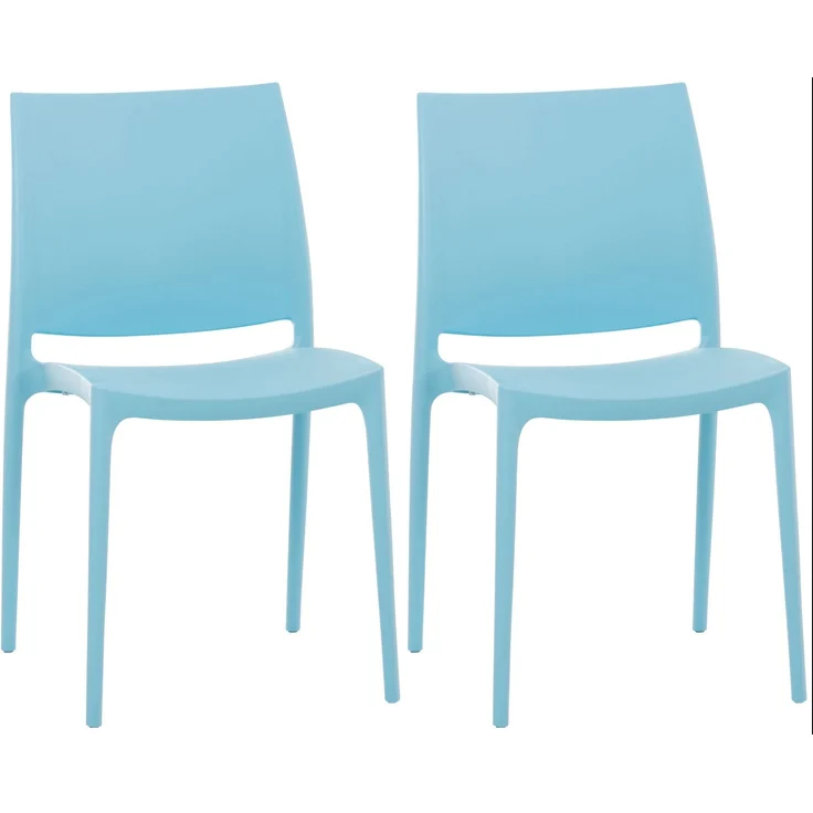 CLP 2er Set Stapelstühle Maya bis zu 130 kg belastbar,hellblau – Bild 2