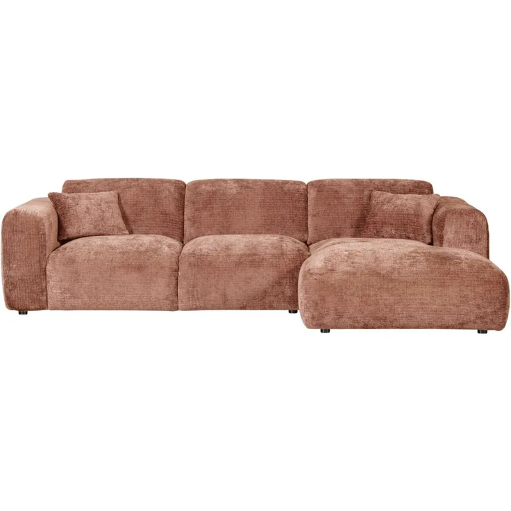 Chaiselongue Cloud aus Chenille-Stoff Rechts, Terra