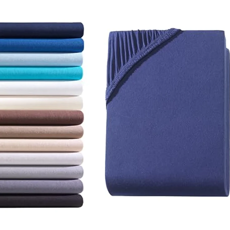 Hometex Premium Textiles Spannbettlaken Exclusive Split Topper-Spannbettlaken, Jersey, Gummizug: rundum, 100% Baumwolle Premium Qualität 160 g/m² – Bild 2
