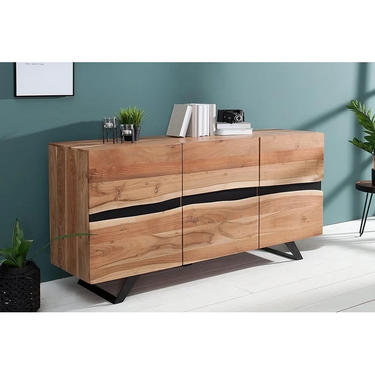riess-ambiente Sideboard AMAZONAS 150cm natur, Massivholz · Anrichte · Baumkante · Akazie · Kommode · Wohnzimmer – Bild 3