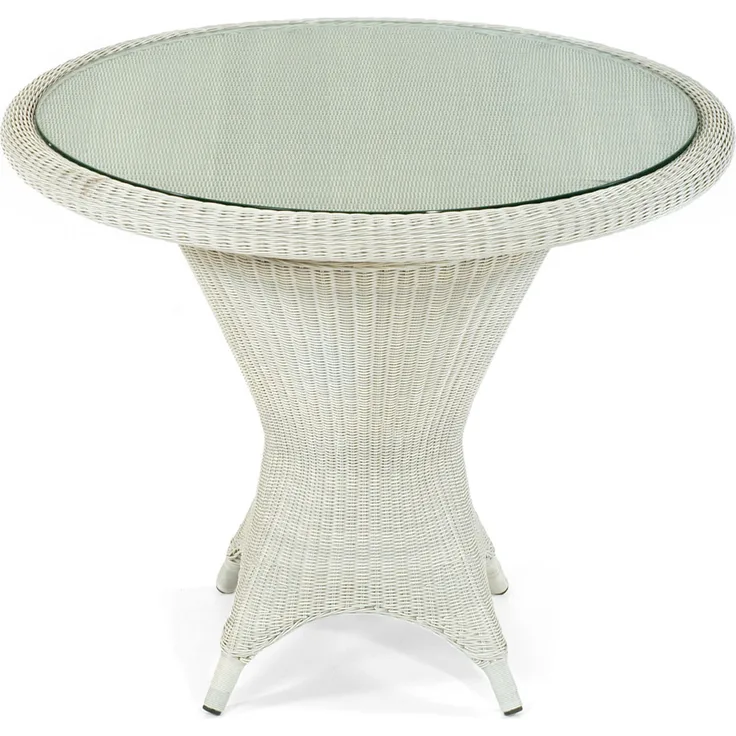Sonnenpartner Gartentisch Bonaire Polyrattan white-washed Ø 90 cm Garten-Tisch