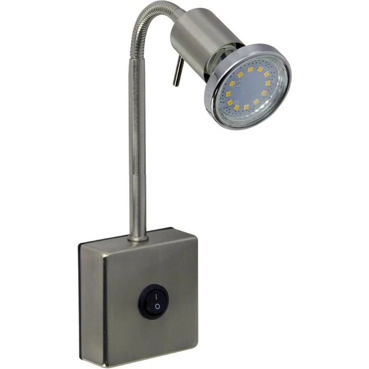 TRANGO LED Nachtlicht, 2607 LED Steckerleuchte *EVIE* Wandleuchte, Leselampe, Küchenlampe, Nachtlicht in Nickel matt inkl. 1x GU10 LED Leuchtmittel 3000K warmweiß, Wandlampe, Küchenlampe, Steckerlampe – Bild 2