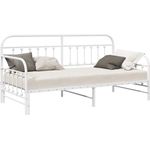 vidaXL Tagesbettrahmen Weiß 90 x 190 cm Pulverbeschichteter Stahl 42002651
