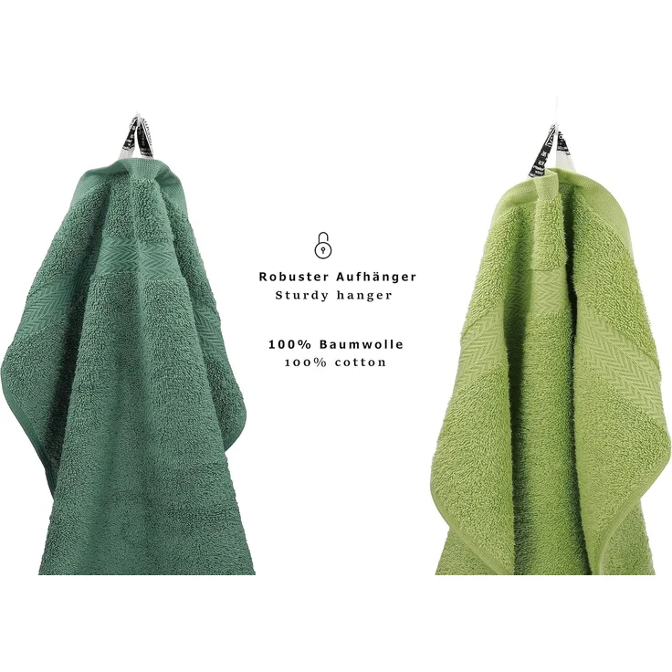 Betz Handtuch Set 12-TLG. Handtuch Set Premium Farbe tannengrün/avocadogrün, 100% Baumwolle (Set, 12-St) – Bild 5