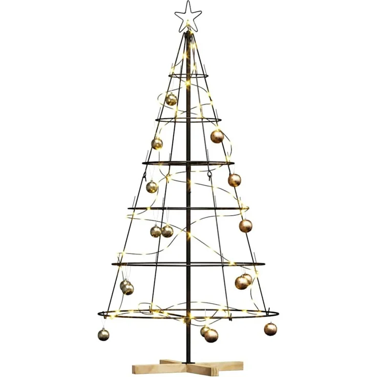 vidaXL Metall-Weihnachtsbaum mit Ständer KUOPIO 150 cm Stahl Schwarz 42019160 – Bild 3