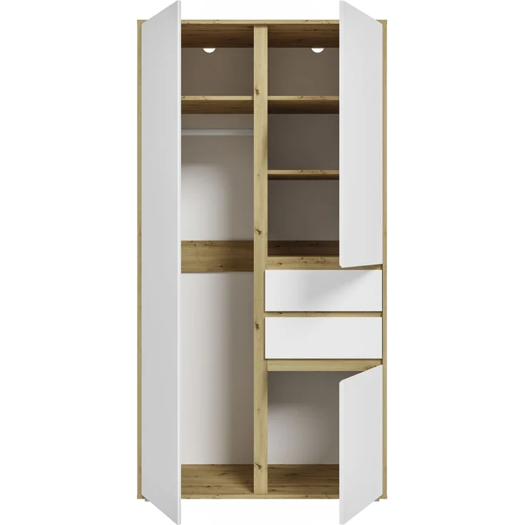 Falun Kleiderschrank 2-türig in weiß – Bild 3