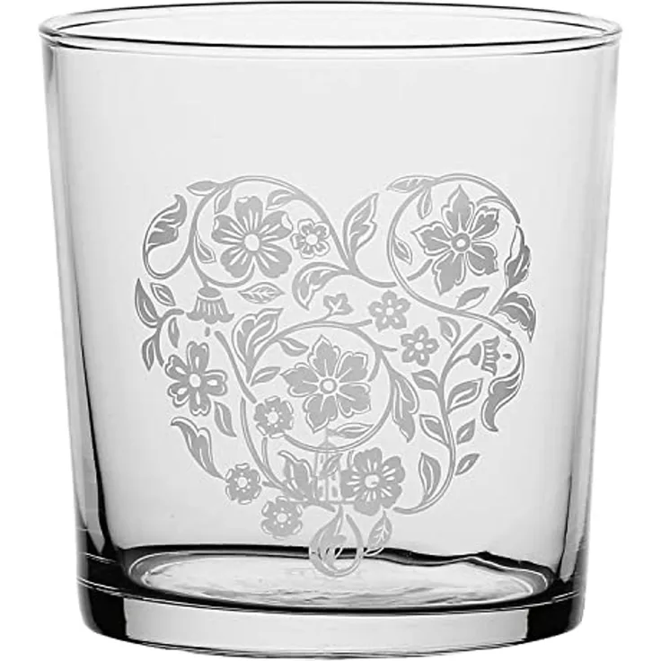 La Porcellana Bianca La Porcellana Bianca Set mit 6 Gläsern mit dickem Boden, Herz/Blume, 350 ml P401000009Z