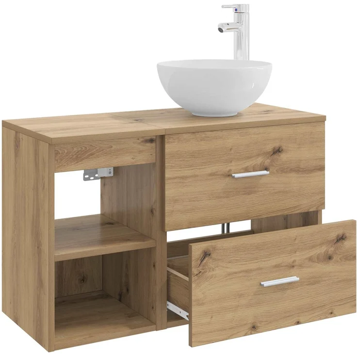 vidaXL Badezimmerschrank-Set 2 stk. Artisan-Eiche 79,5 x 35 x 80 cm 3403871 – Bild 4