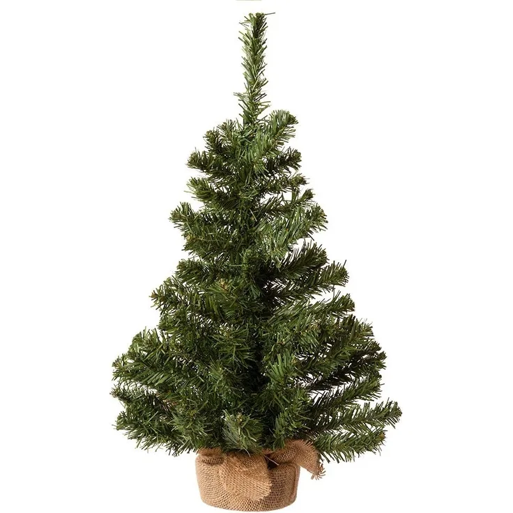 Künstlicher Weihnachtsbaum im Jutesack 60cm Tannenbaum Christbaum Dekobaum grün